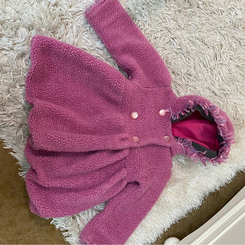 Pink Fleece Kids Jacket with Hood